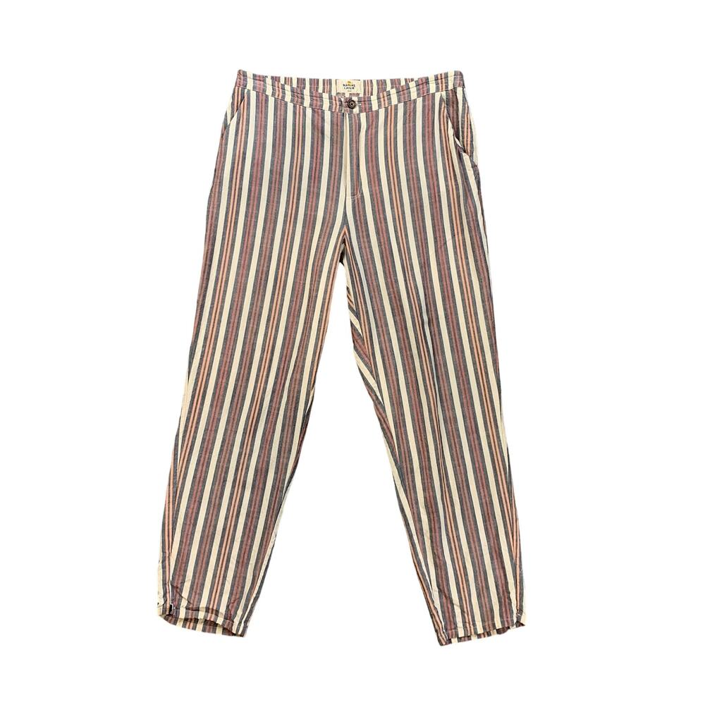 Marine Layer Pants Womens L Large Ivory Striped Tencel Lightweight Boho Beachy